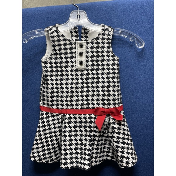 Gymboree Other - Gymboree Olivia Black White Girls Bow Jumper Dress 2T